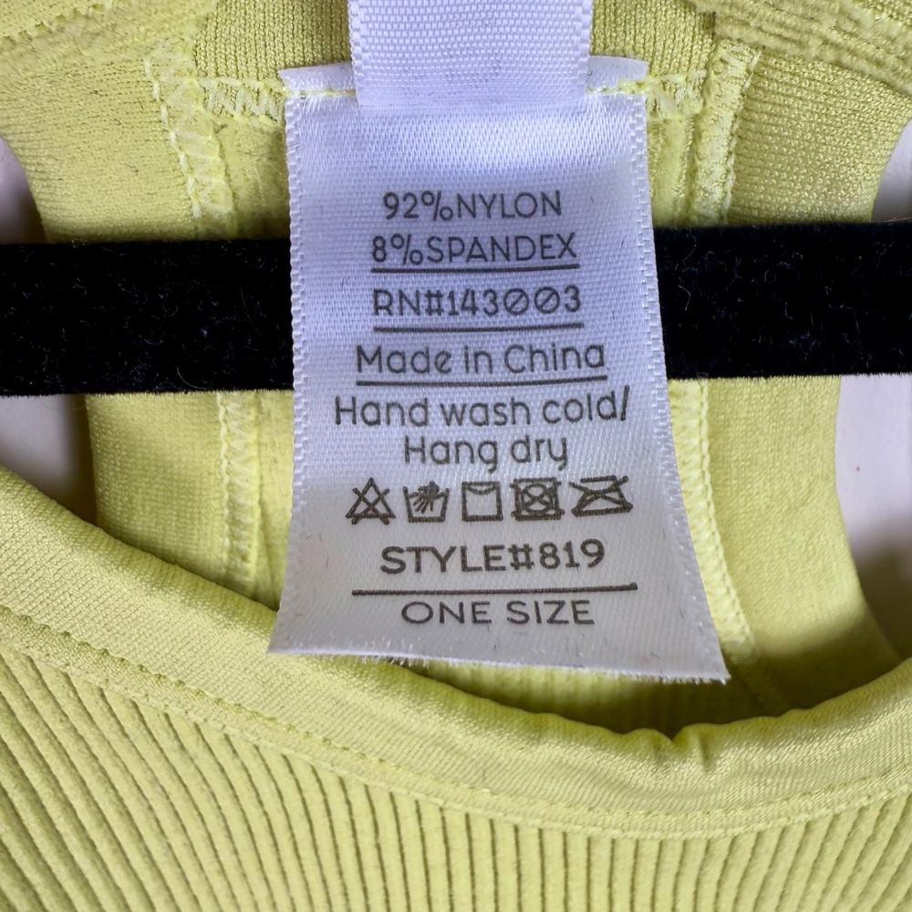 Dynamic Seamless Lime Ribbed Bodysuit | One Size - Picture 4 of 11
